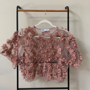 Zara Cropped Floral Top